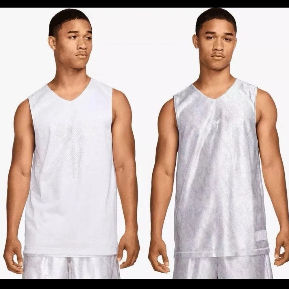 NWT Mens Nike Kobe White Reversible Mesh Jersey Vapor FZ0934-100 Tall Sz S
